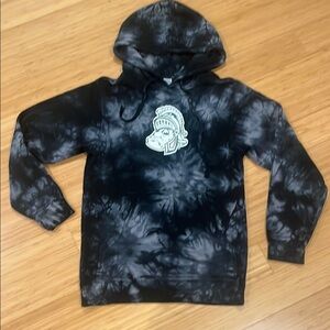 Black and Gray Tie-Dye Hoodie